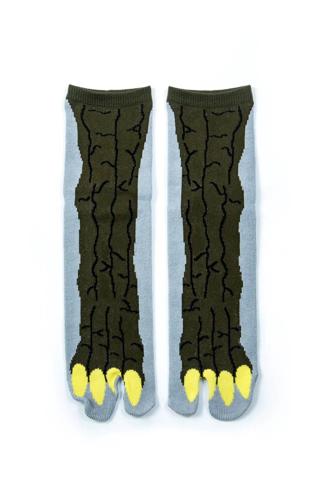 NINJA SOCKS' GODZILLA TABI SOCKS Grey, a product name based on the Japanese monster movie "Godzilla