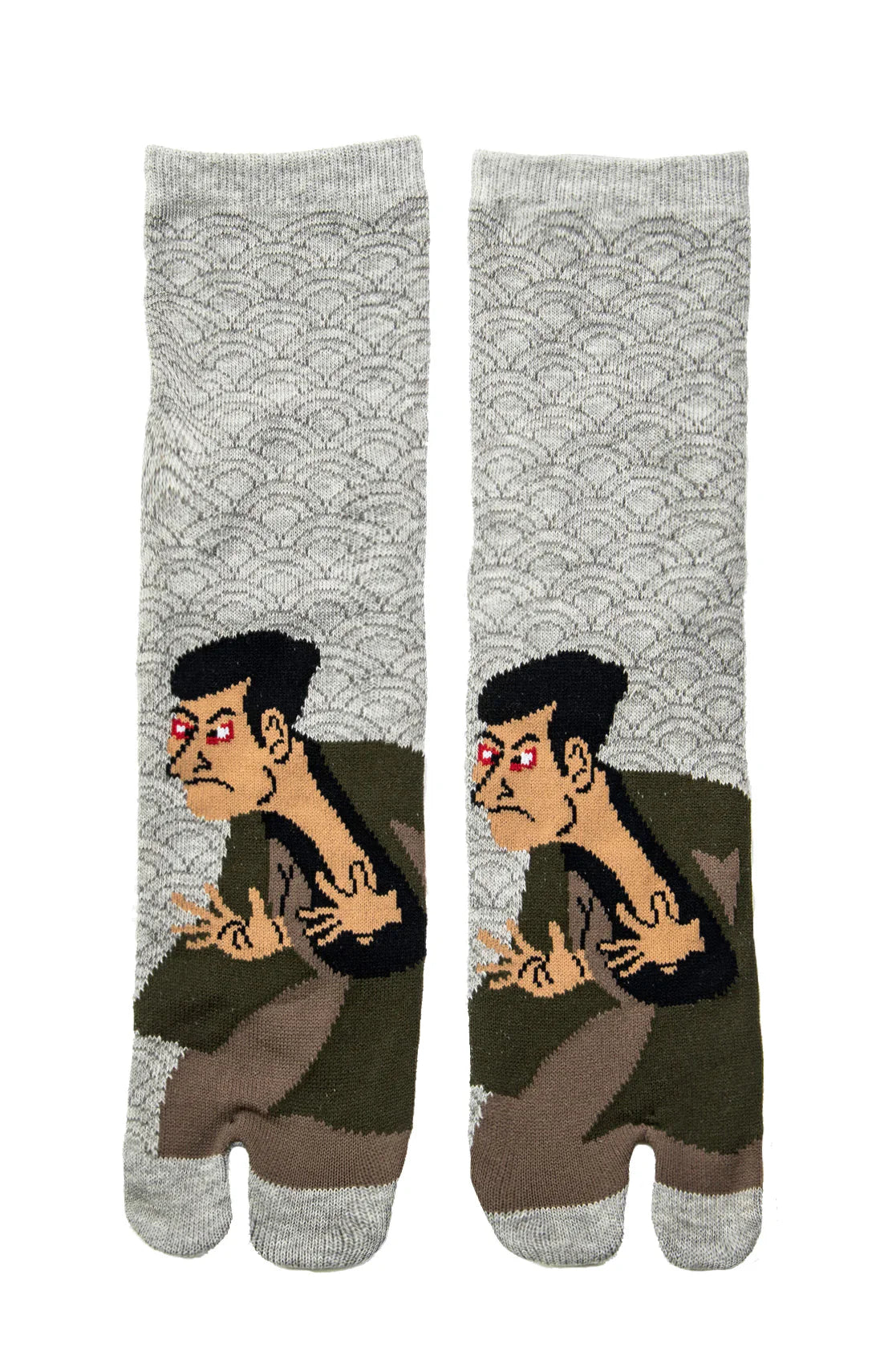 This is a photo of NINJA SOCKS's Japanese Kabuki inspired product name KABUKI TABI TOE SOCKS Grey