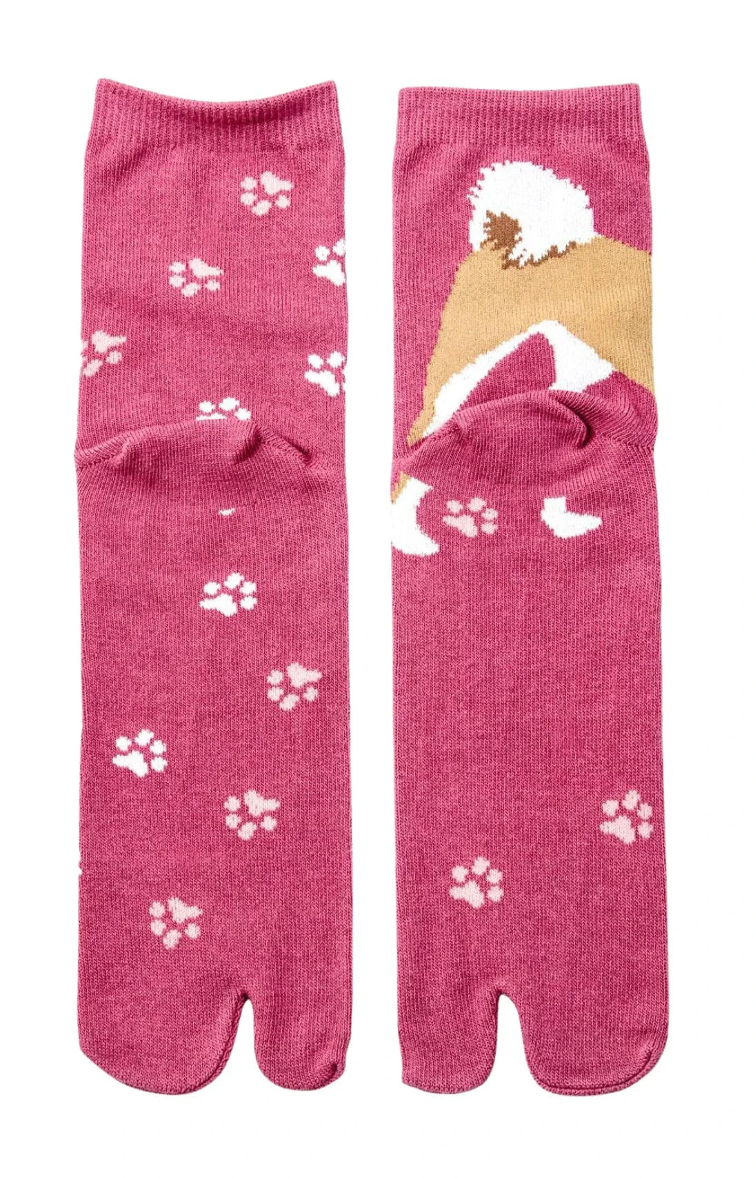 NINJA SOCKS Shiba Inu Tabi Socks Rose color, back