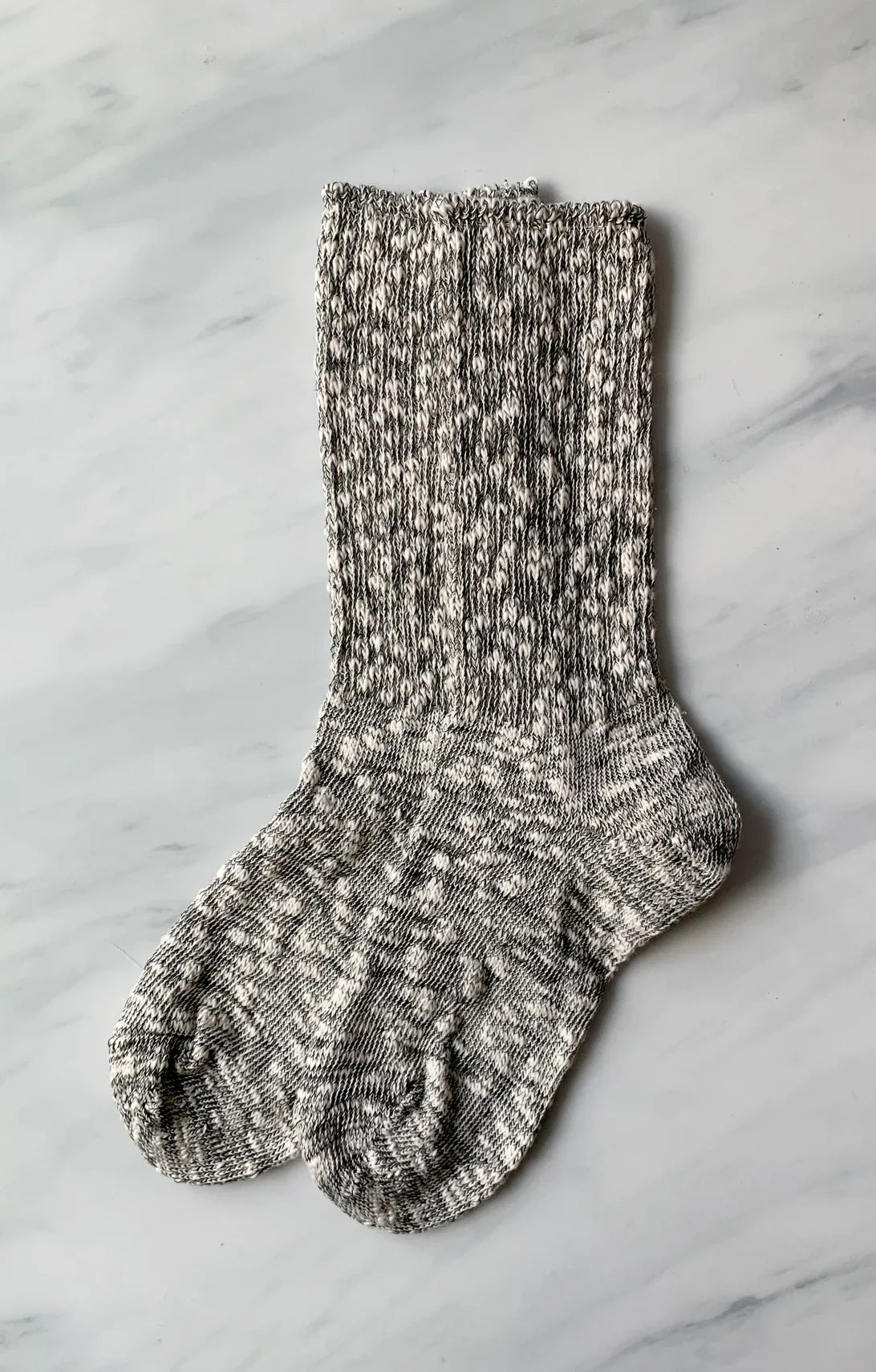 Tabbisocks' Organic Cotton Slub Crew Socks in black