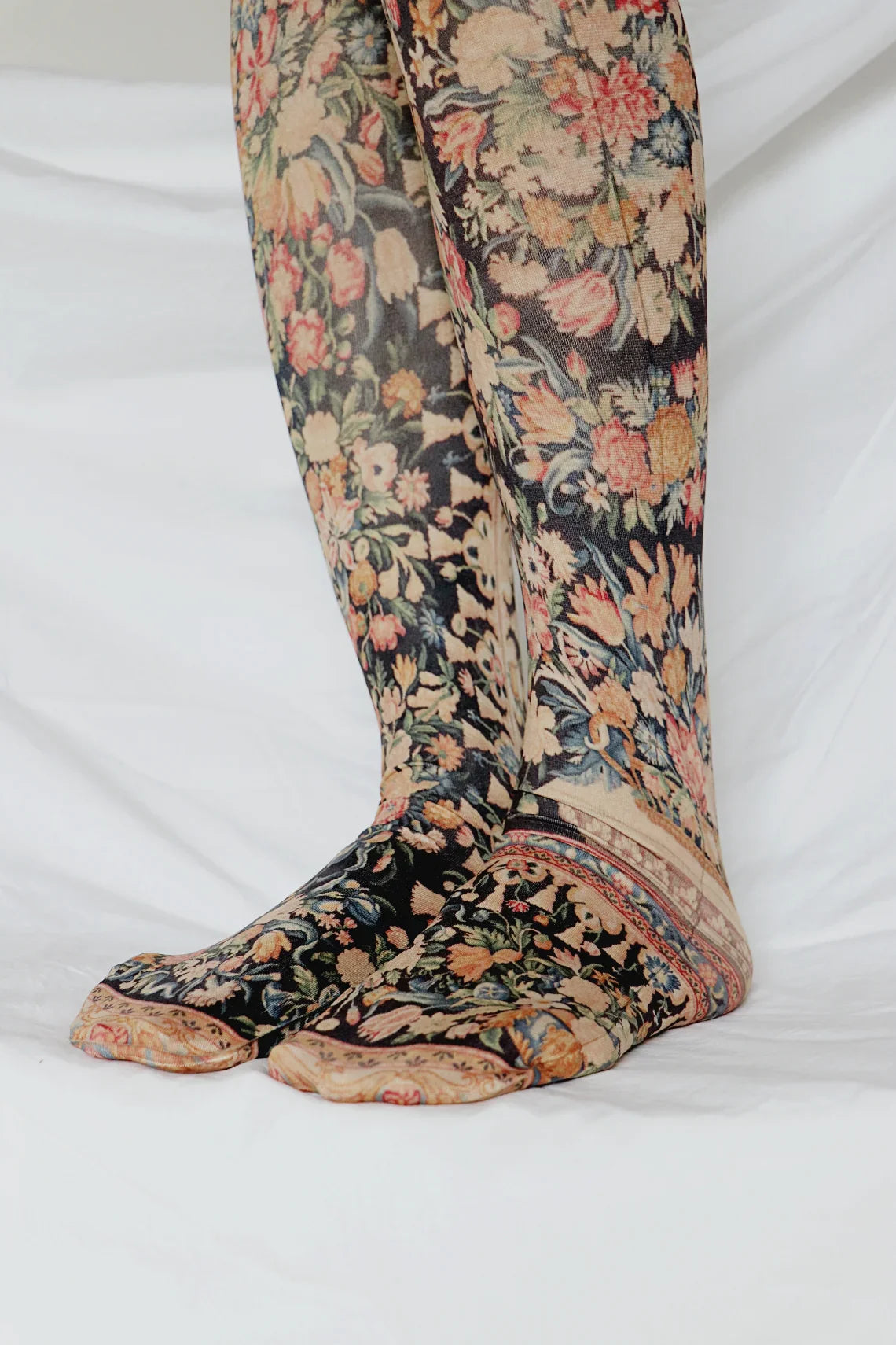 Side of a woman's leg wearing a pair of Tabbisocks Savonnerie The Metropolitan Museum of Art Printed Art Tights