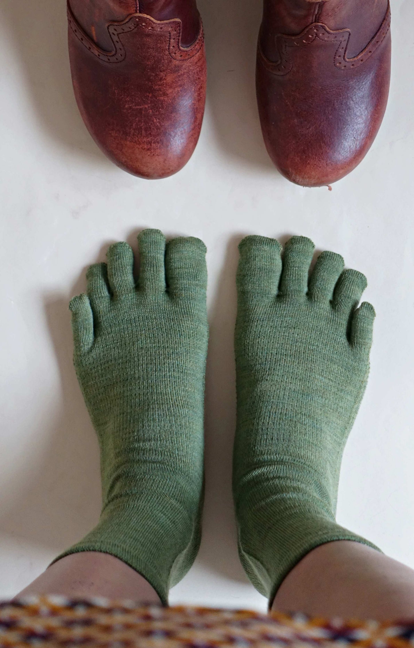 Washable Merino Wool and Silk Toe Socks