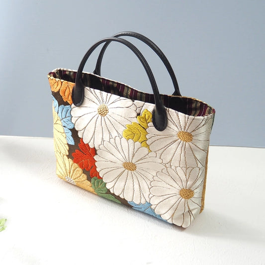 Flower Kimono Tote Bag  - Kyoto Nishijin Textile