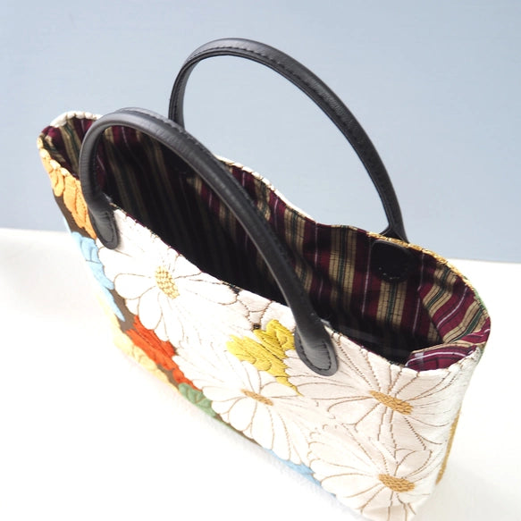 Flower Kimono Tote Bag  - Kyoto Nishijin Textile