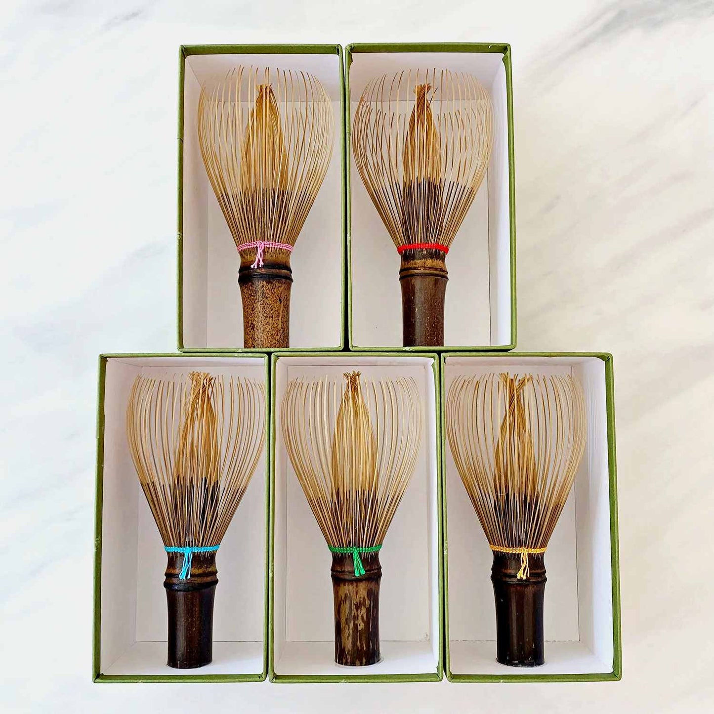 Black Bamboo Whisk with Colored Thread