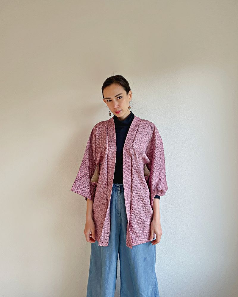 Royal Plum Shibori Kimono Jacket