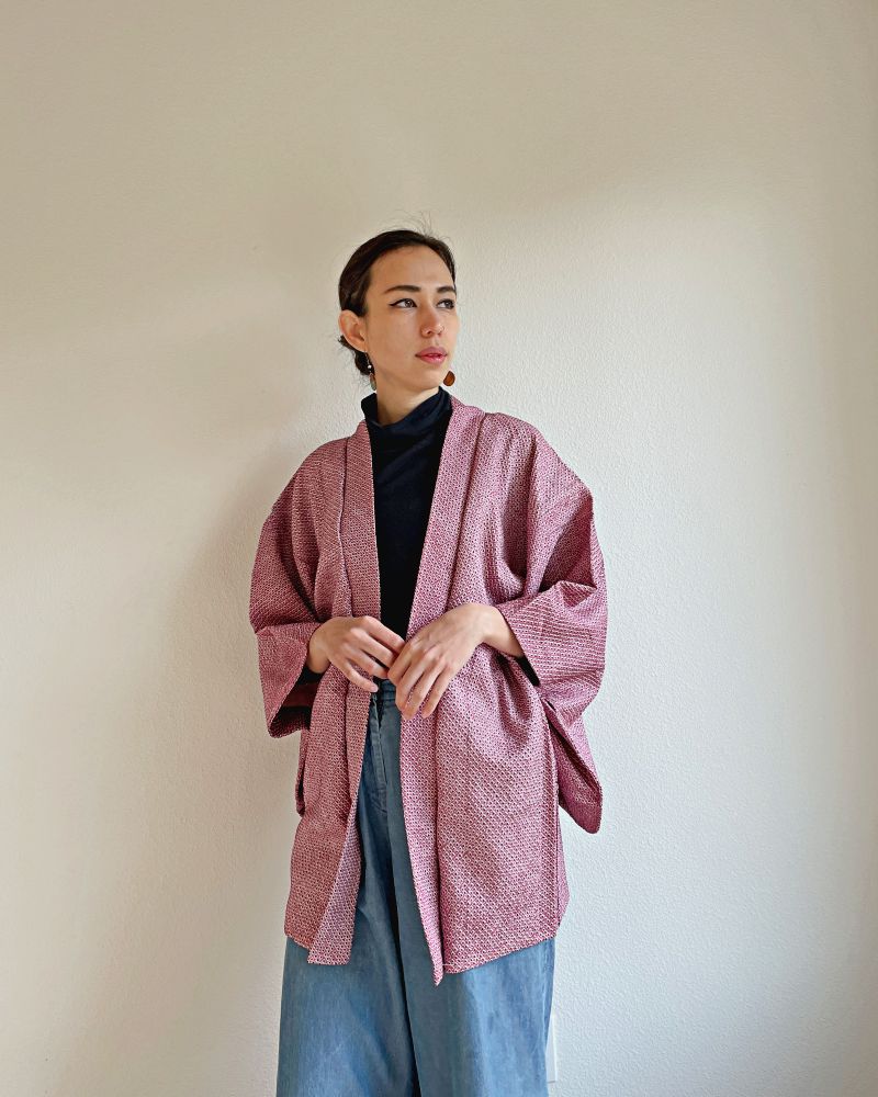 Royal Plum Shibori Kimono Jacket
