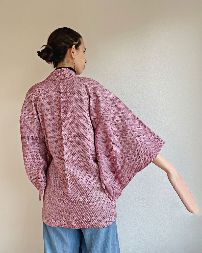 Royal Plum Shibori Kimono Jacket