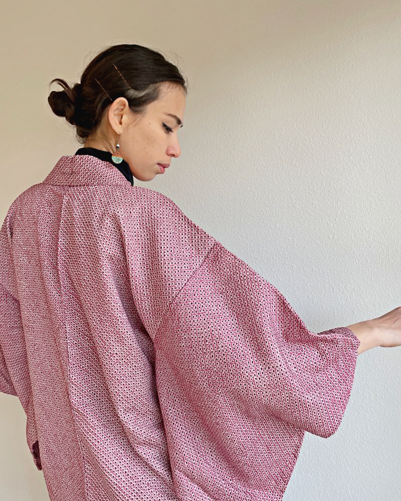 Royal Plum Shibori Kimono Jacket