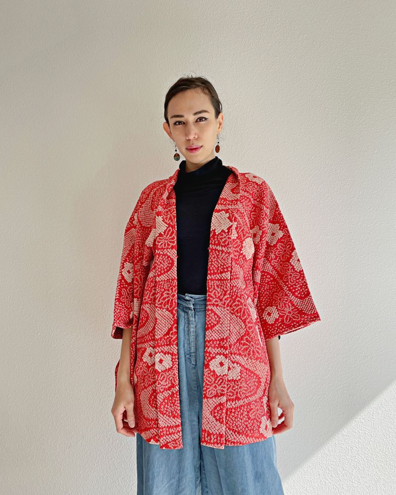 Radiant Red Shibori Jacket