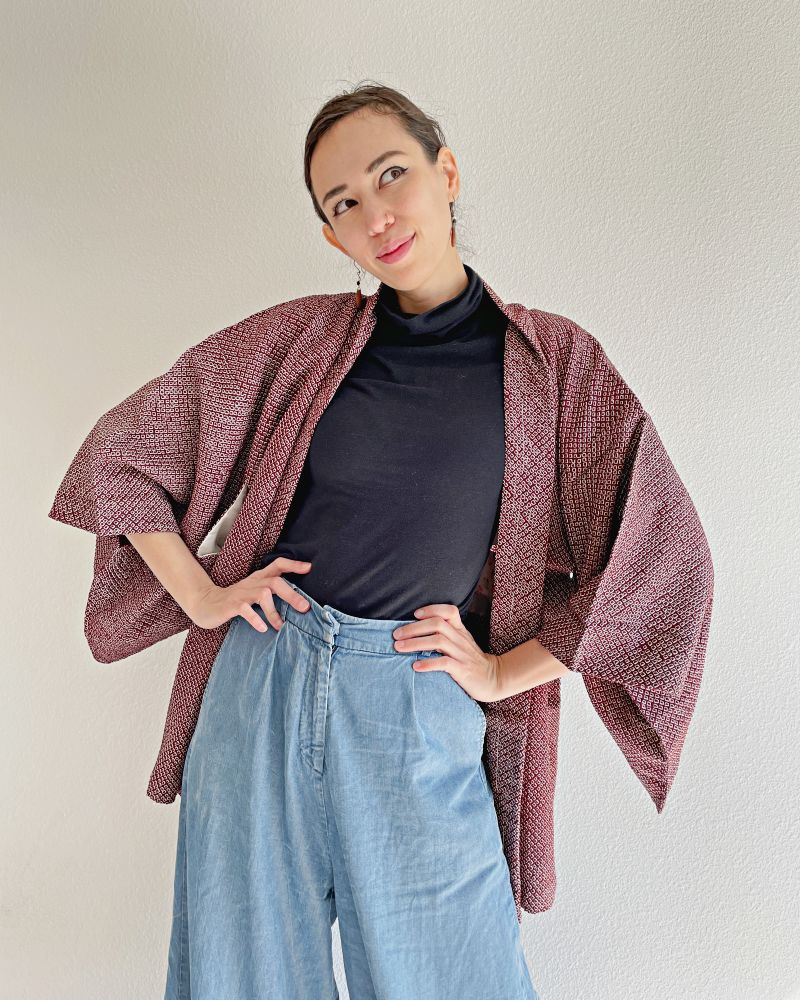 Chestnut Rouge Shibori Jacket