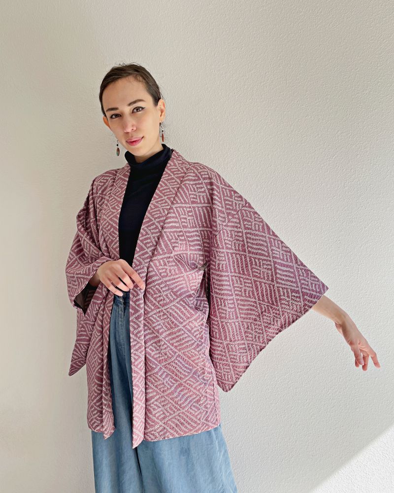 Triple Line Diamond Shibori Jacket