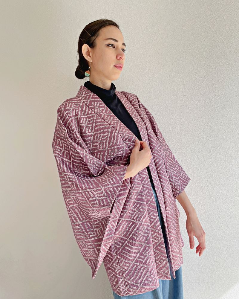 Triple Line Diamond Shibori Jacket
