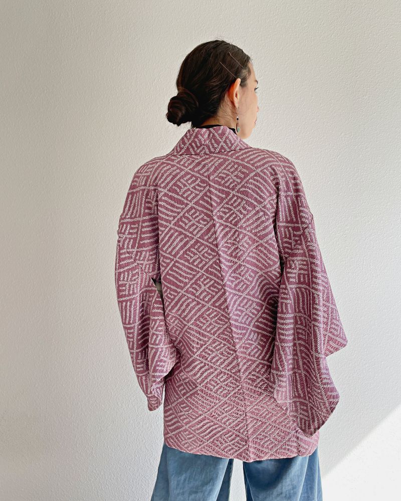 Triple Line Diamond Shibori Jacket