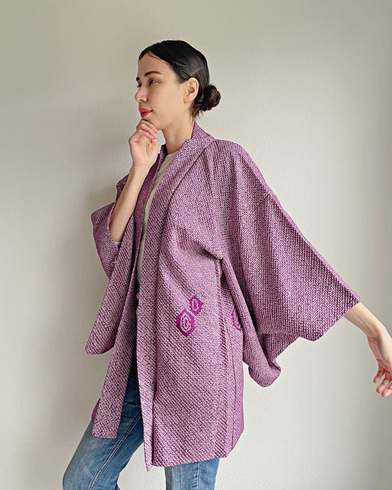Purple Elegance Haori Kimono Jacket