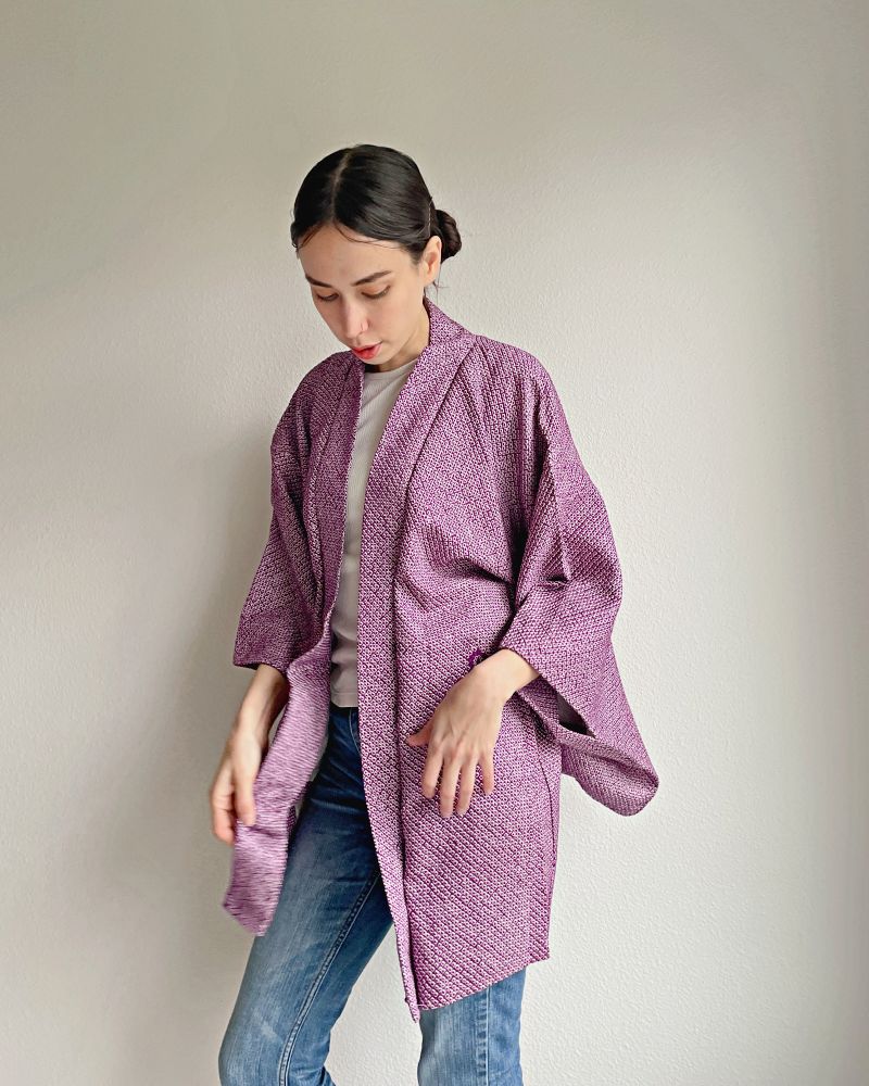 Purple Elegance Haori Kimono Jacket