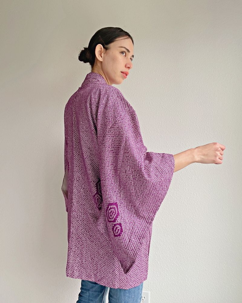 Purple Elegance Haori Kimono Jacket