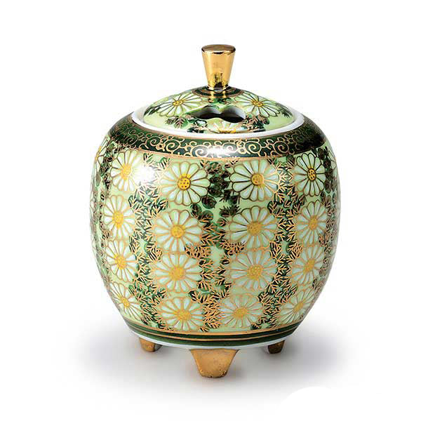 Chrysanthemum Gourd Kutani Incense Pot