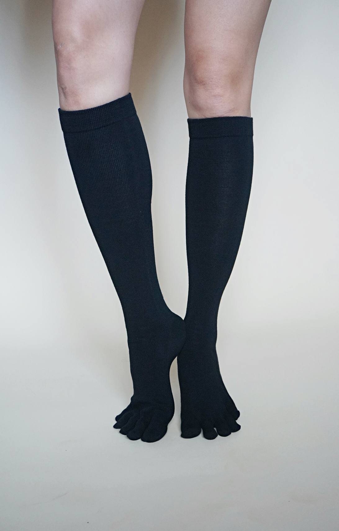 Silk Cotton Knee High Toe Socks