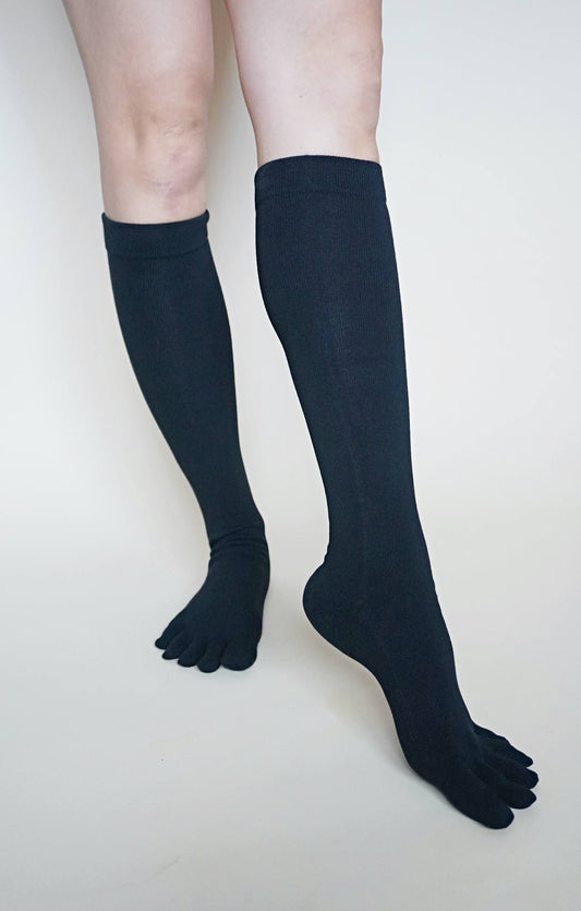 Silk Cotton Knee High Toe Socks