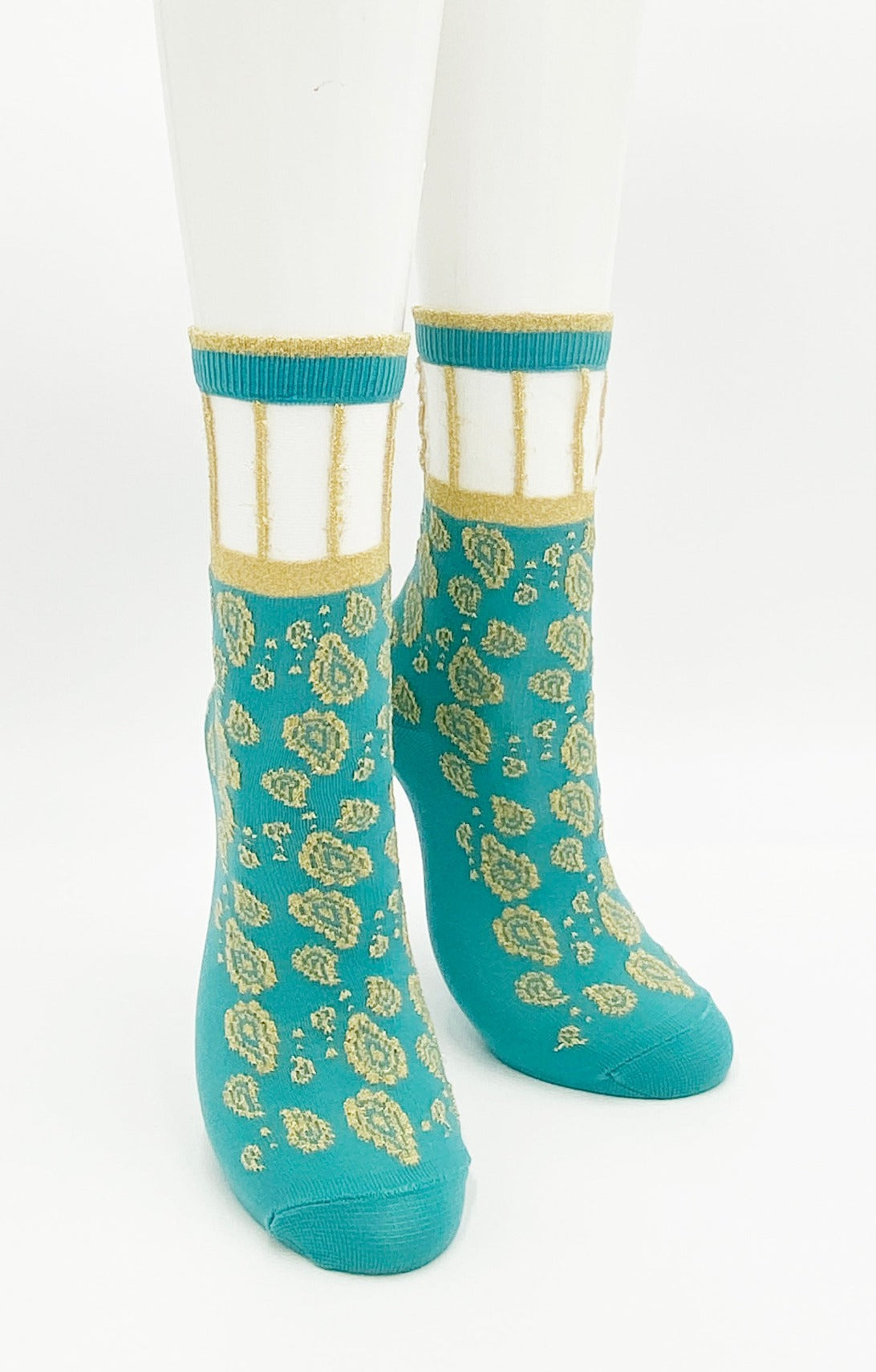 Golden Paisley Sheer Socks