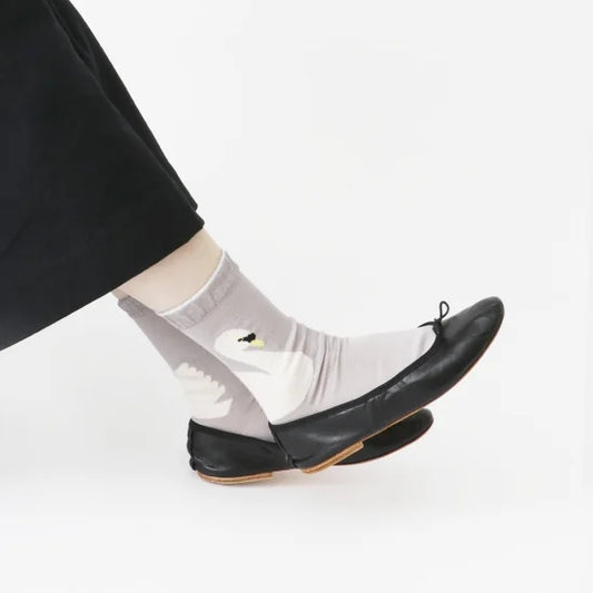 Silky Swan Crew Socks