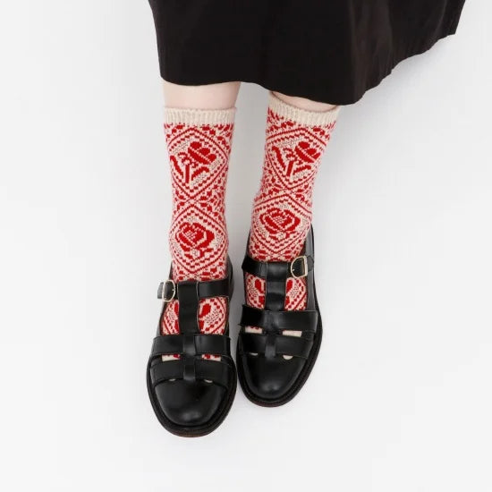 Floral Elegance Wool Socks