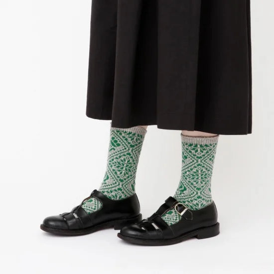 Floral Elegance Wool Socks